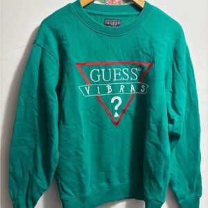GUESS Men's Teal Crewneck Sweater